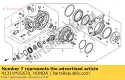 Here you can order the no description available at the moment from Honda, with part number 41311MJG670: