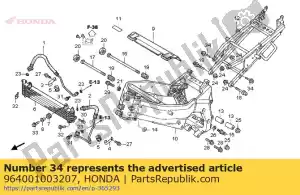 Honda 964001003207 parafuso, flange, 10x32 - Lado inferior