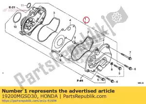 honda 19200MGSD30 ensemble pompe, eau - La partie au fond