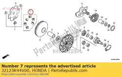 Aqui você pode pedir o conjunto de rolos, peso em Honda , com o número da peça 22123K44V00: