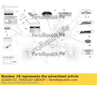 2L000172, Piaggio Group, Etiqueta de control de emisiones moto-guzzi stelvio zgulze00, zgulzg00, zgulzu01 1200 2011 2016 2017, Nuevo