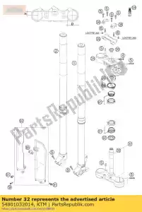 ktm 54801032014 bot.trip.cl.cpl. x = 14 mm / d = 60 mm - Lado inferior