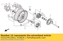 Tutaj możesz zamówić dysk, rr. Hamulec od Honda , z numerem części 43251MCZ003: