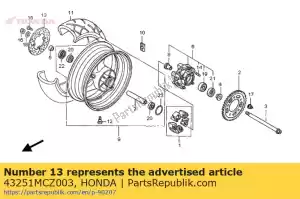 Honda 43251MCZ003 dysk, rr. hamulec - Dół
