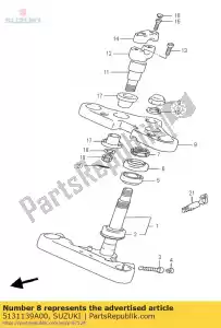 suzuki 5131139A00 cabeça, direção - Lado inferior