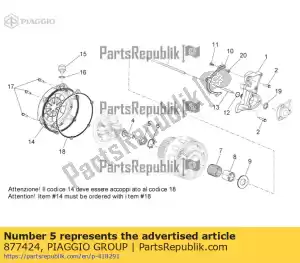 Piaggio Group 877424 porca - Lado inferior