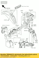 3500400806C, Kawasaki, garde-boue, ébène kawasaki klx  s t sf w klx250 250 , Nouveau