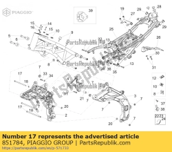 Aprilia 851784, Motor pin, OEM: Aprilia 851784