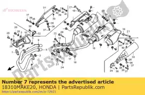 Honda 18310MAKE20 muffler comp., r. - Bottom side