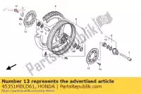 45351MBLD61, Honda, Schijf, l. fr. rem honda nt deauville v nt650v 650 , Nieuw