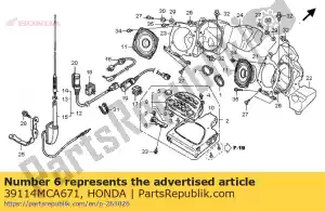 honda 39114MCA671 stay, top shelter - Bottom side