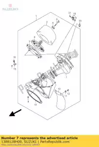 suzuki 1388128H00 tubo, saída - Lado inferior