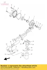 yamaha 5VX124210000 boîtier, pompe à eau - La partie au fond