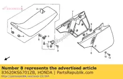 deksel * r119 / type1 * van Honda, met onderdeel nummer 83620KS6701ZB, bestel je hier online: