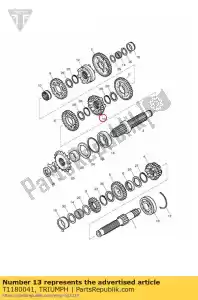 triumph T1180041 saída superior da engrenagem - Lado inferior