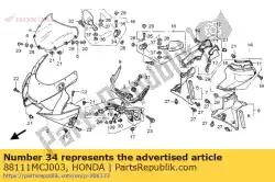 Aquí puede pedir base, espejo retrovisor de Honda , con el número de pieza 88111MCJ003: