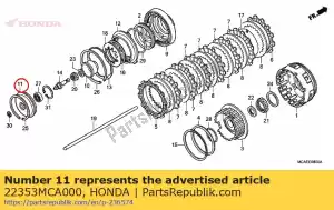 Honda 22353MCA000 plaque, poussoir d'embrayage - La partie au fond