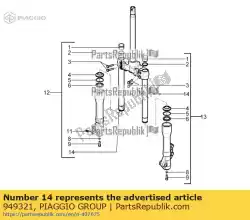 Aquí puede pedir puntal de horquilla de Piaggio Group , con el número de pieza 949321: