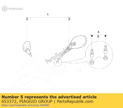 Aprilia 653372, Soporte espejo, OEM: Aprilia 653372