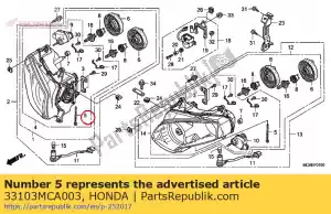 Honda 33103MCA003 vis à vis, réglage du faisceau - La partie au fond