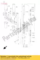 4XY231020000, Yamaha, voorvork assy (l.h) yamaha xvz xvztf 1300 1999 2000 2001, Nieuw