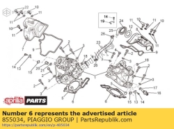 Aprilia 855034, Cylinder head gasket, OEM: Aprilia 855034