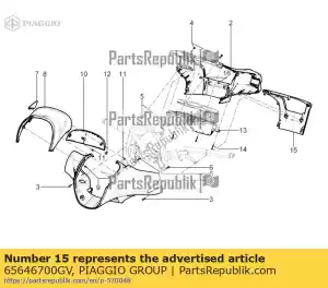 Piaggio Group 65646700GV máscara de farol - Lado inferior
