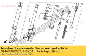 honda 51400MGE003 fork assy., r. fr.(kyb) - Bottom side