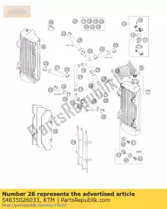 ktm 54835026033 mangueira do radiador w. termostato 04 - Lado inferior