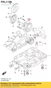 Suzuki 1640048G00 pump assy,eng o - Bottom side