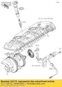 kawasaki 211710033 coil-assy-ontsteking zr800ads - Onderkant