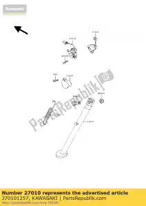 kawasaki 270101257 interruptor, soporte lateral kl650-a2 - Lado inferior