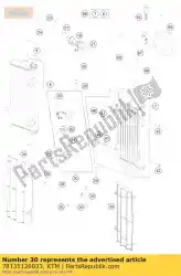 Ici, vous pouvez commander le tuyau de radiateur cpl. W. Thermie auprès de KTM , avec le numéro de pièce 78135126033: