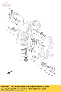 yamaha 9010506X3300 bolt, flange - Bottom side