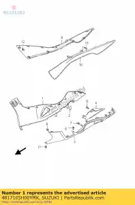 suzuki 4817105H00YMK tarcza, strona nóg - Dół