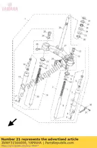 yamaha 3NWF31560000 clip, oliekeerring - Onderkant