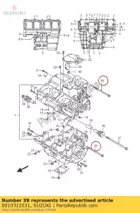 Suzuki 0910312031 parafuso 12x155 - Lado inferior