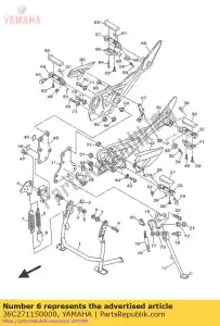 yamaha 36C271150000 link, suporte principal - Lado inferior