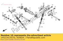 Aquí puede pedir brazo b, balancín de Honda , con el número de pieza 14421KCY670: