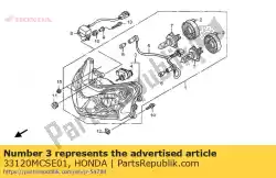 koplamp unit van Honda, met onderdeel nummer 33120MCSE01, bestel je hier online: