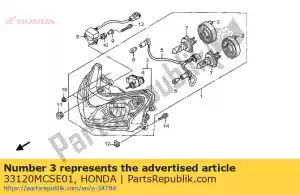 Honda 33120MCSE01 headlight unit - Bottom side