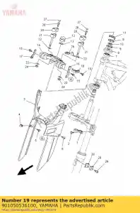 yamaha 901050536100 tornillo, a base de arandela (58x) - Lado inferior