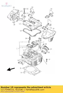 Suzuki 1117548G10 tapa, cyl head co - Lado inferior