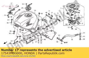 honda 17543MBG000 tube, drain - La partie au fond