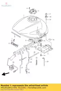Suzuki 4410018H11YAY tank assy, ??brandstof ( - Onderkant