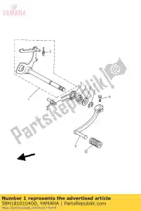 yamaha 58H181010400 conjunto de eje de cambio - Lado inferior