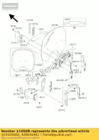 110501892, Kawasaki, bracket,windshield,rh kawasaki vn classic fi n mean streak p drifter r j g f h vulcan e nomad l  a vn1500 tourer 1500 , New