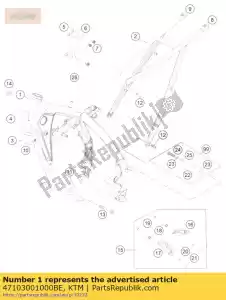 ktm 47103001000BE châssis '471m3 - La partie au fond