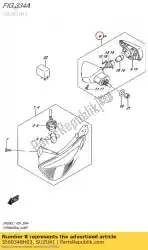 Ici, vous pouvez commander le lampe assy arrière auprès de Suzuki , avec le numéro de pièce 3560348H03: