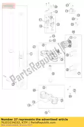 Here you can order the top triple clamp 22mm 07 from KTM, with part number 76201034022: